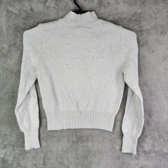 Womens White Red American Eagle Knit Sweater Retro Mock Neck Long Sleeve Size M - Picture 9 of 12